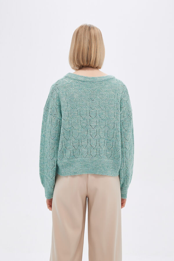 CARDIGAN SAFIA VERDE GRISACEO image number null