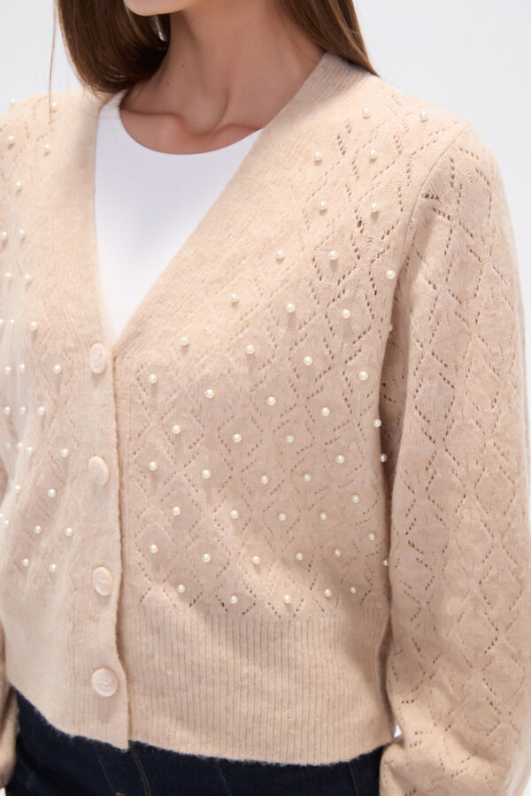 CARDIGAN RESUN BEIGE MELANGE image number null