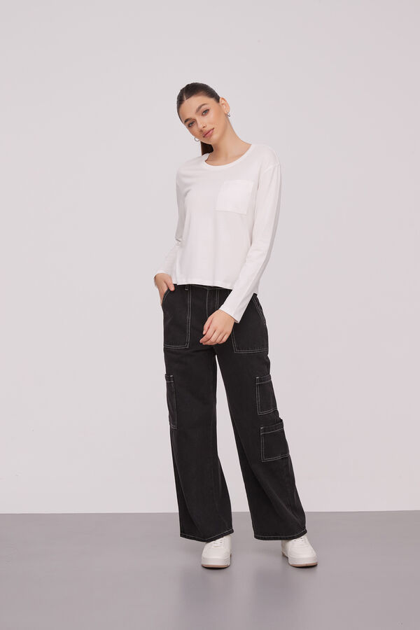 REMERA DUPLA MARFIL  / OFF WHITE image number null