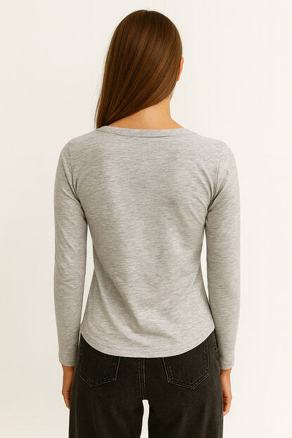 REMERA SIDRANA GRIS MELANGE image number null
