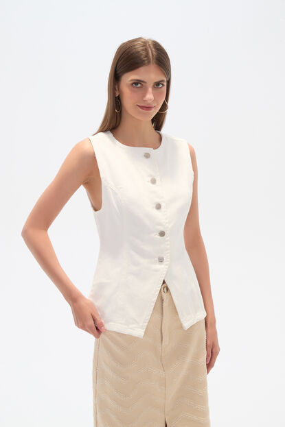 CHALECO ELVONA MARFIL  / OFF WHITE image number null