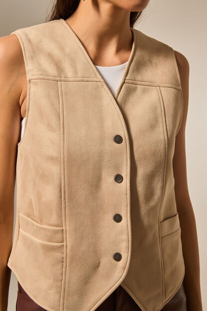 CHALECO ARVEN BEIGE CLARO image number null