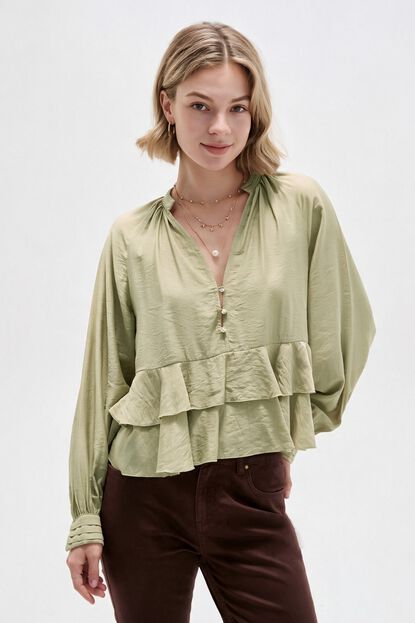 BLUSA KLYROS 70607 VERDE GRISACEO image number null