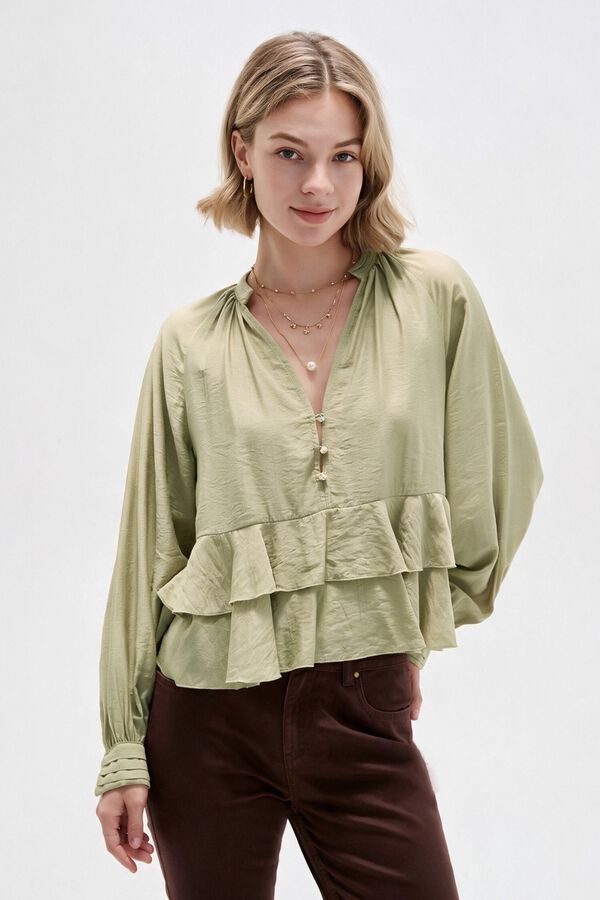 BLUSA KLYROS 70607 VERDE GRISACEO image number null