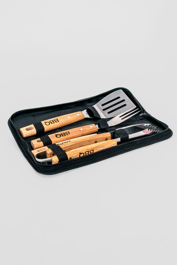 Accesorios para Parrilla Set de 4 piezas. Esp&aacute;tula, tenedor, cuchillo y pinza y COLOR UNICO image number null