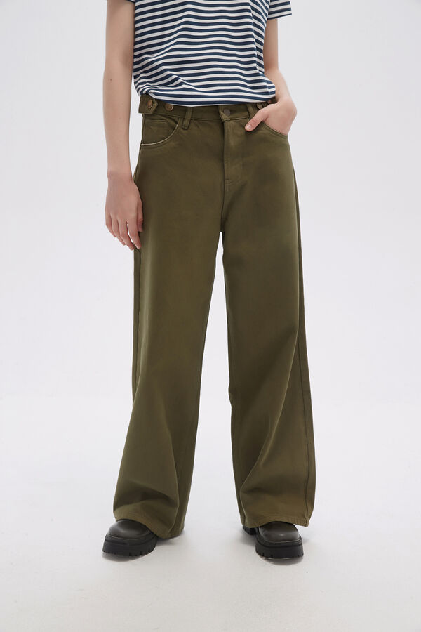 PANTALON FLOWA VERDE OLIVA image number null