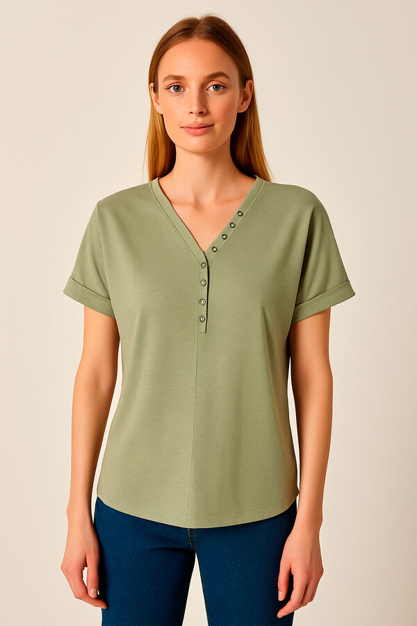 REMERA TAZU VERDE GRISACEO image number null