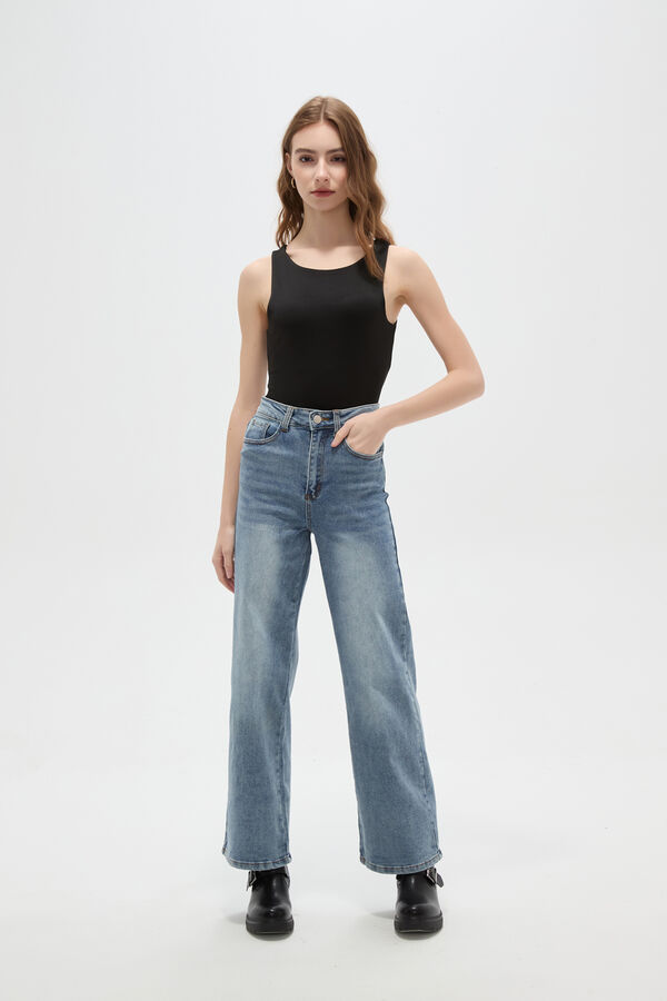 PANTALON RUBBIA AZUL CLARO image number null