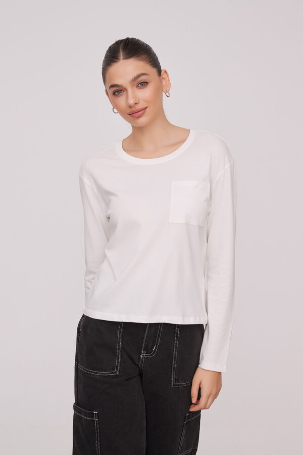 REMERA DUPLA MARFIL  / OFF WHITE image number null