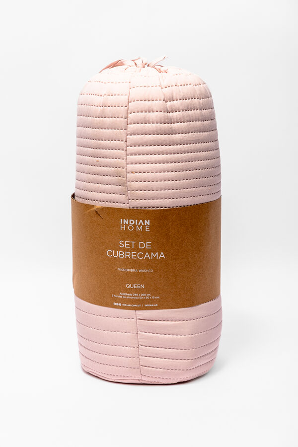 Cubrecama 2 Plazas Queen Microfibra WASHED BLANCO image number null