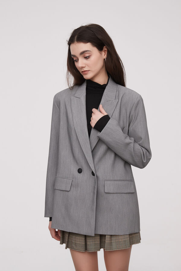 BLAZER DASAR GRIS MELANGE MEDIO image number null