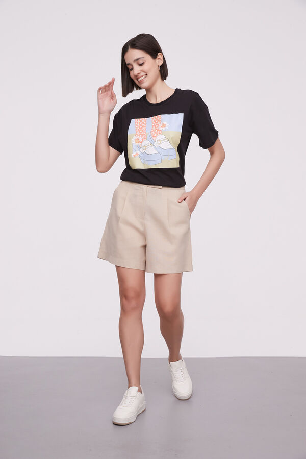 SHORT MIELAS BEIGE CLARO image number null