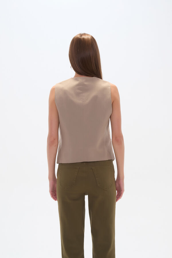 CHALECO ELIRA TAUPE CLARO image number null