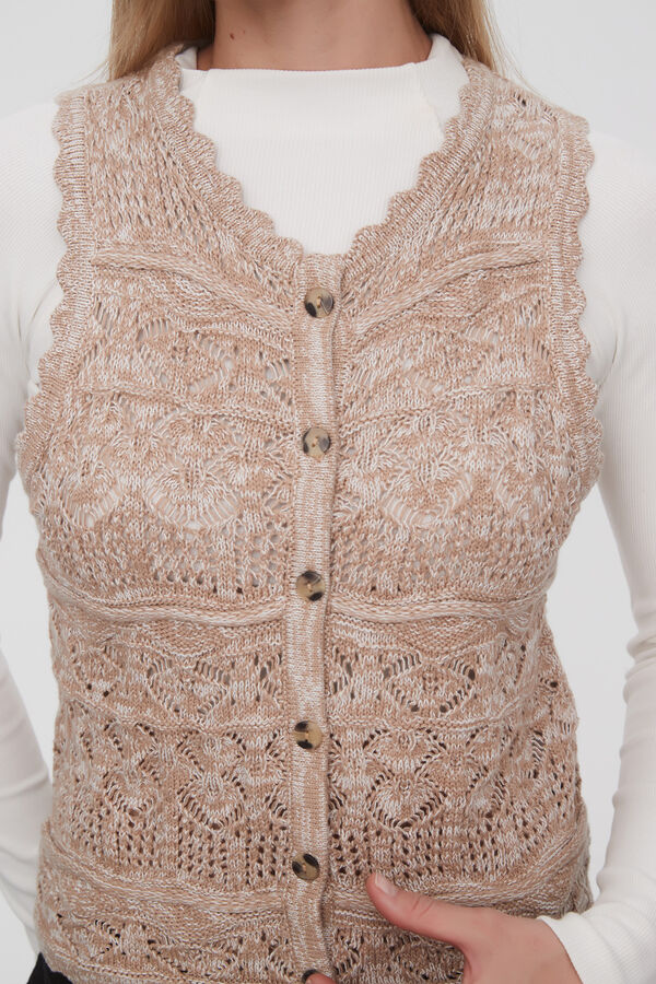 CHALECO CALIA BEIGE MELANGE image number null