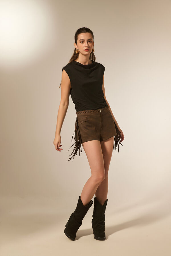 SHORT CLARIA CHOCOLATE image number null