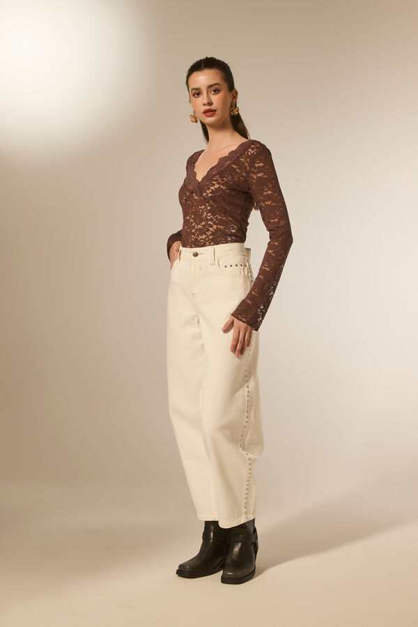 PANTALON JUREA MARFIL  / OFF WHITE image number null