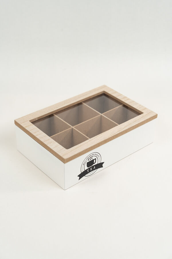 Caja para Té Aryel, 6 separaciones. BLANCO image number null