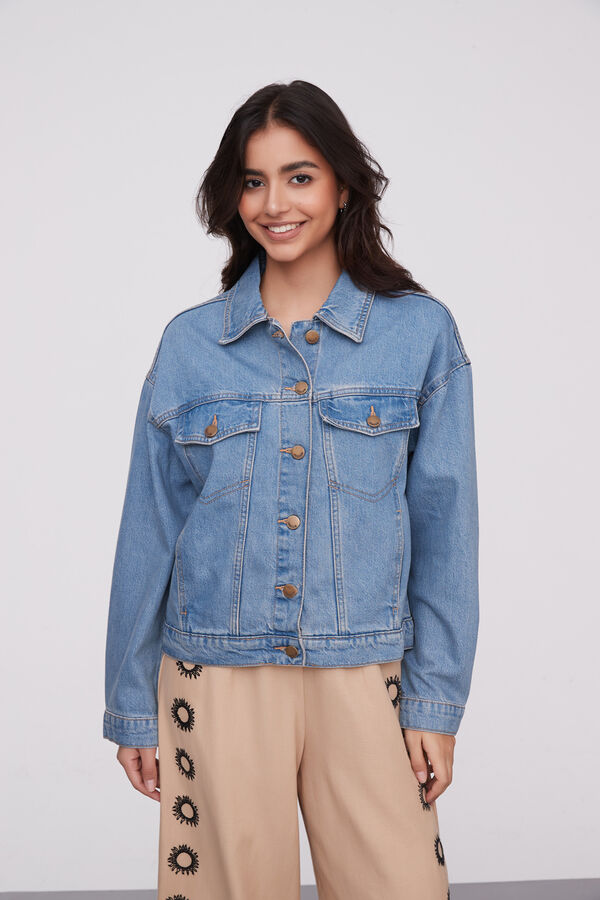 CAMPERA LIAH AZUL GRISACEO image number null