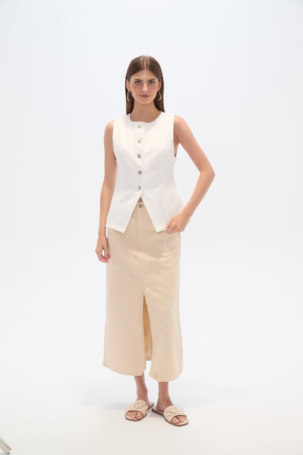 CHALECO ELVONA MARFIL  / OFF WHITE image number null