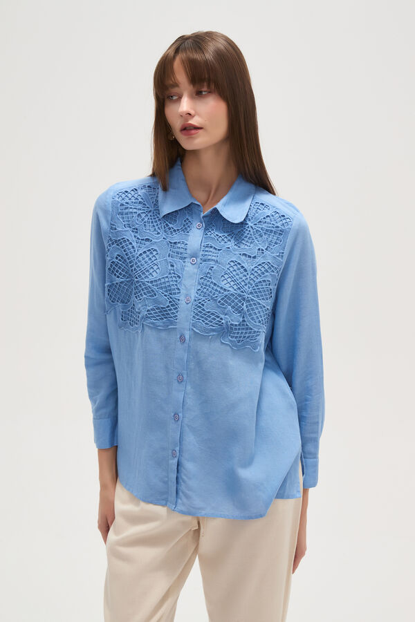 CAMISA JAYAS AZUL GRISACEO image number null