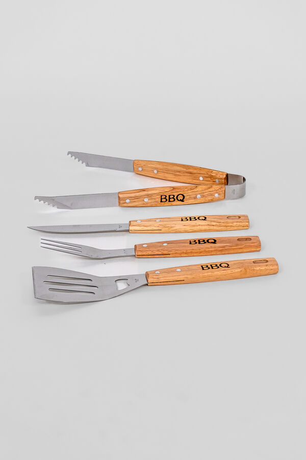 Accesorios para Parrilla Set de 4 piezas. Esp&aacute;tula, tenedor, cuchillo y pinza y COLOR UNICO image number null