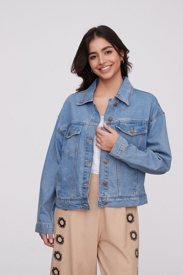 CAMPERA LIAH AZUL GRISACEO image number null