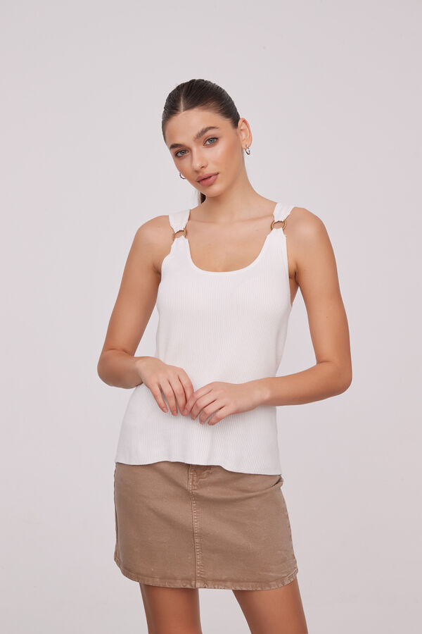 MUSCULOSA MENARA MARFIL  / OFF WHITE image number null