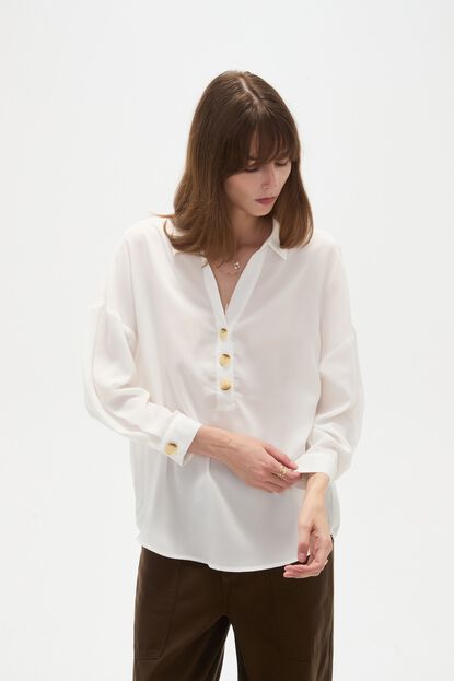 BLUSA KANSAS 70607 MARFIL  / OFF WHITE image number null