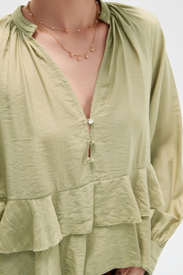 BLUSA KLYROS 70607 VERDE GRISACEO image number null