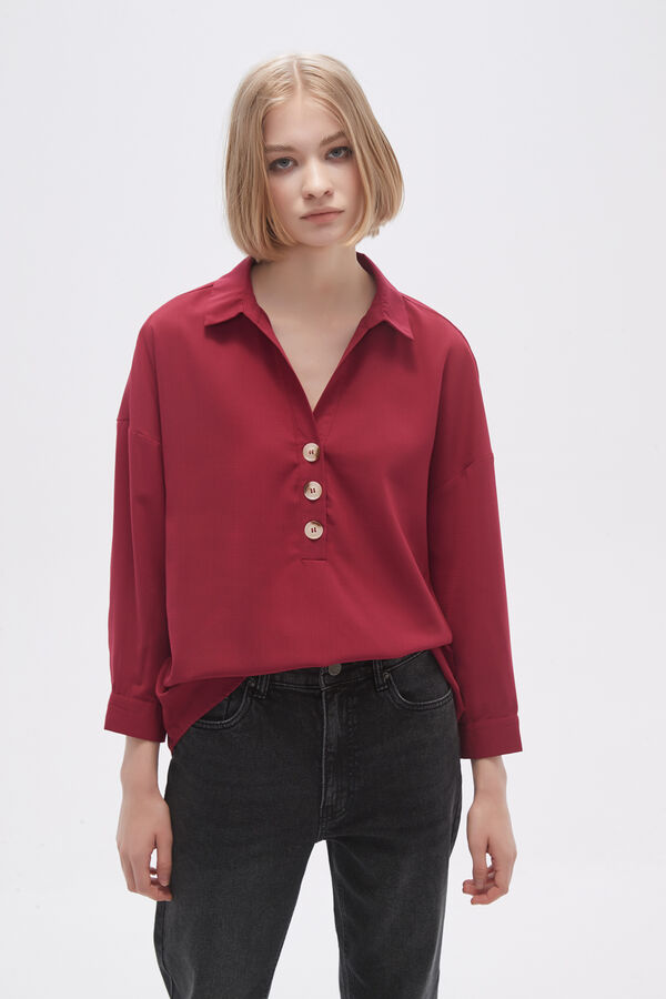 BLUSA KANSAS BORDEAUX image number null