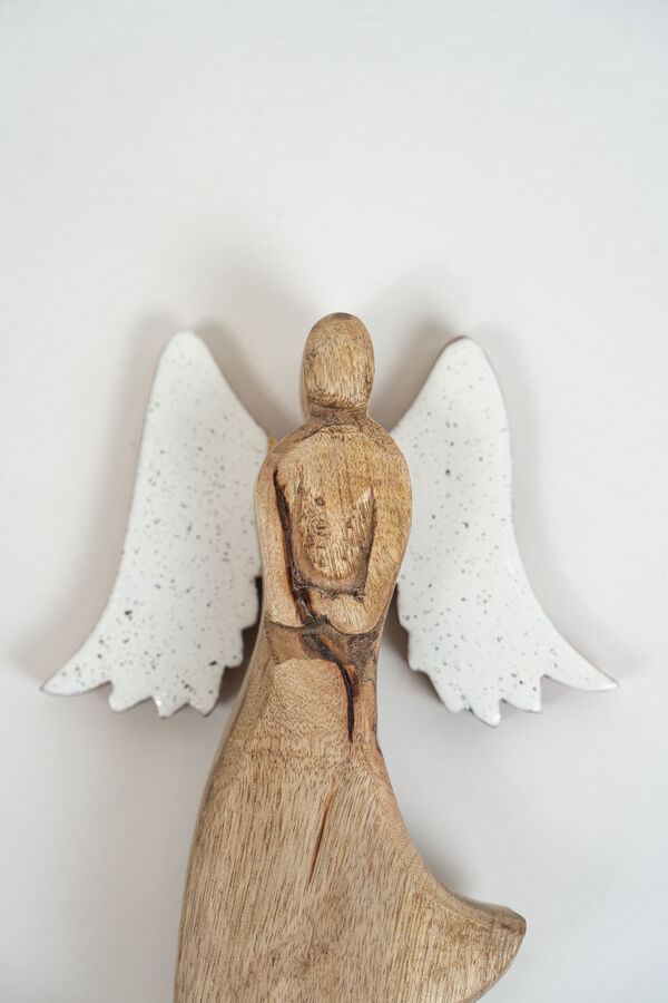 Deco Navidad Ángel de Madera con Base COLOR UNICO image number null