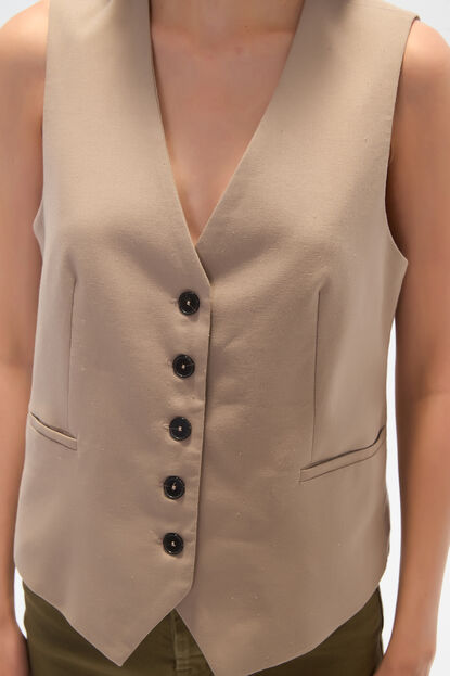 CHALECO ELIRA TAUPE CLARO image number null