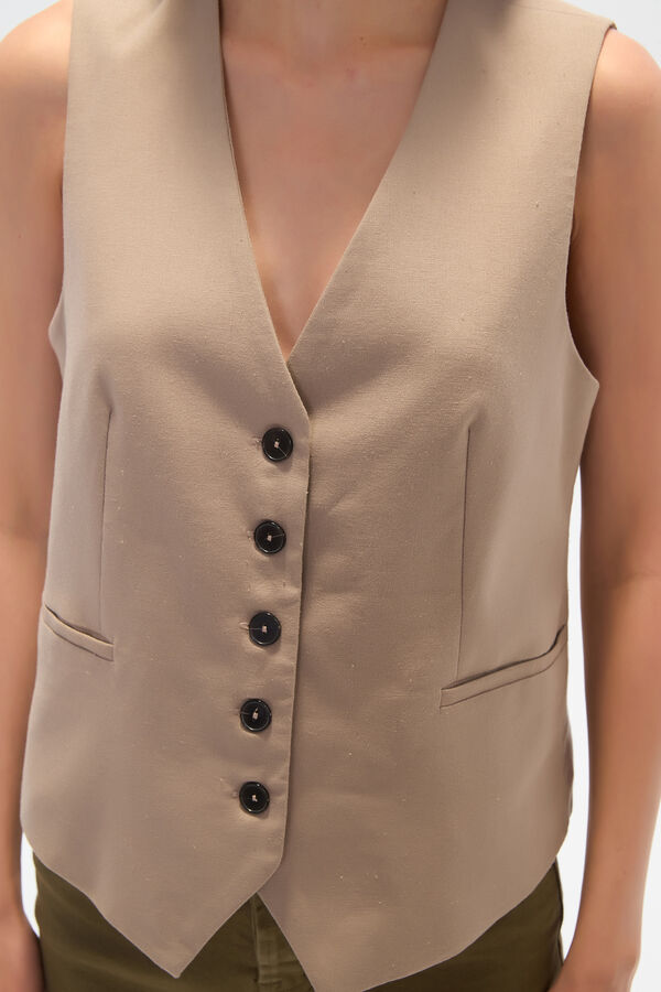 CHALECO ELIRA TAUPE CLARO image number null