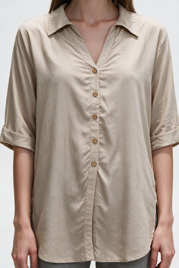 CAMISA LIVANA 70809 VERDE GRISACEO image number null