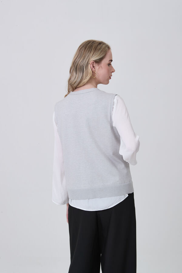 CHALECO TEBAL GRIS MELANGE image number null