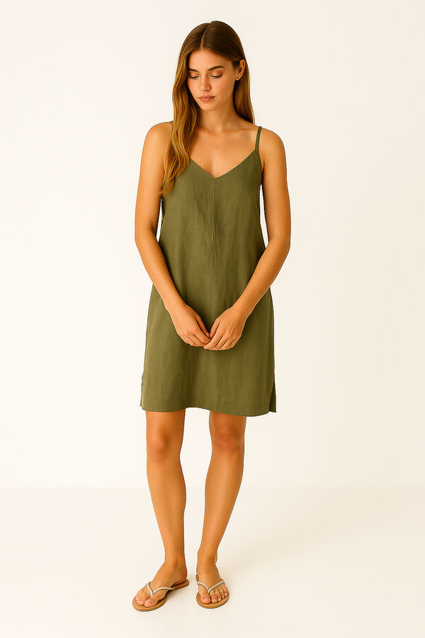 VESTIDO SORYN VERDE OLIVA CLARO image number null