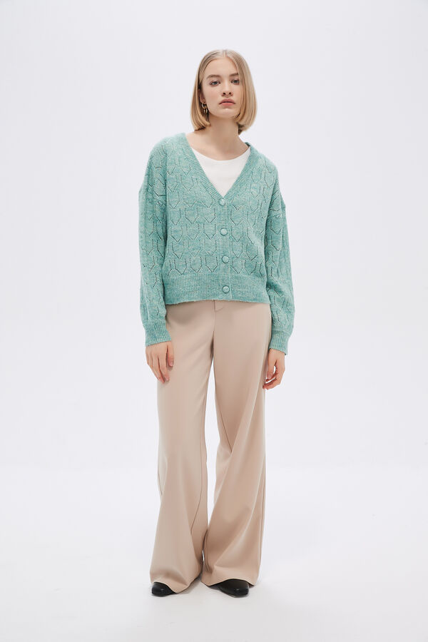 CARDIGAN SAFIA VERDE GRISACEO image number null