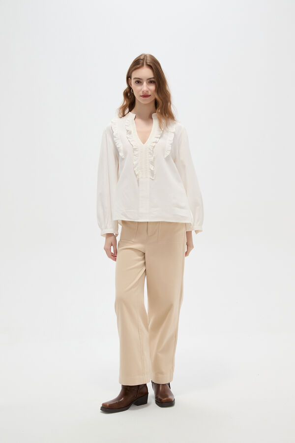 BLUSA PAVEN MARFIL  / OFF WHITE image number null