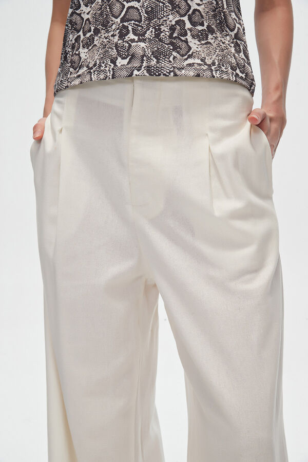 PANTALON ROVI MARFIL  / OFF WHITE image number null
