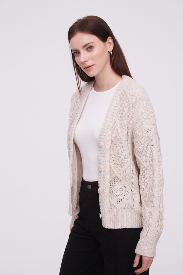CARDIGAN BARTO CRUDO / NATURAL image number null