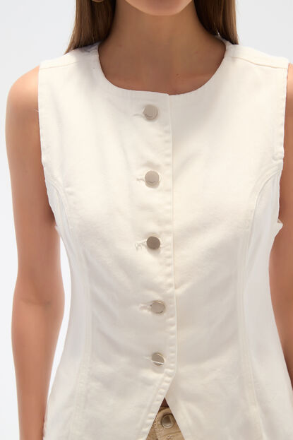CHALECO ELVONA MARFIL  / OFF WHITE image number null