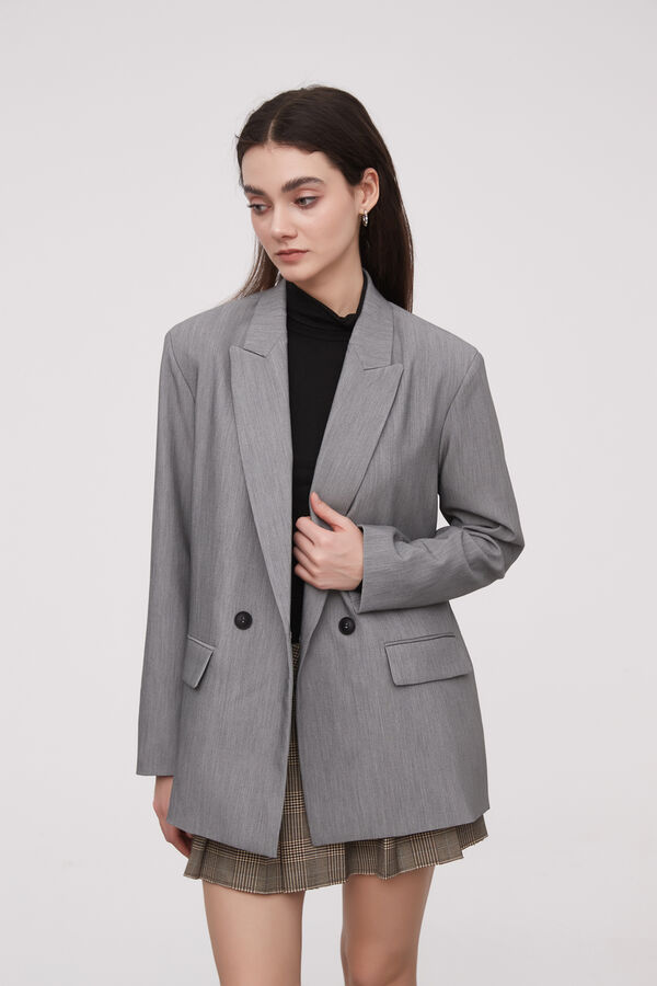 BLAZER DASAR GRIS MELANGE MEDIO image number null