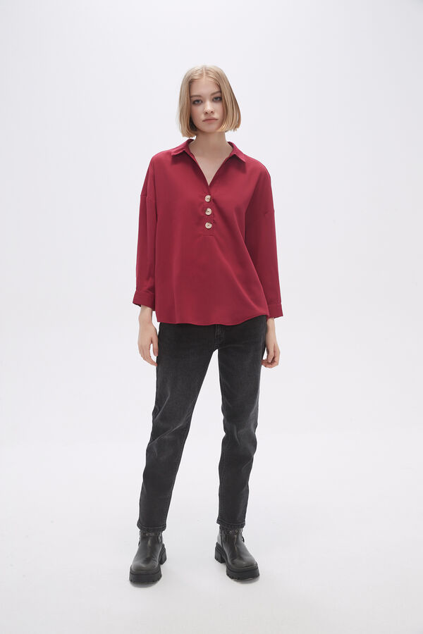BLUSA KANSAS BORDEAUX image number null