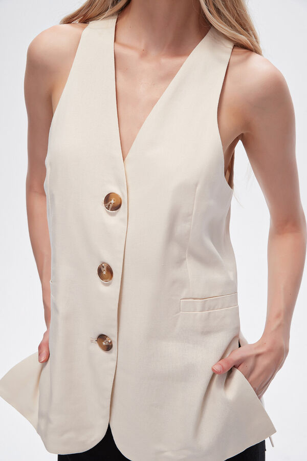 CHALECO ZYLA CRUDO / NATURAL image number null