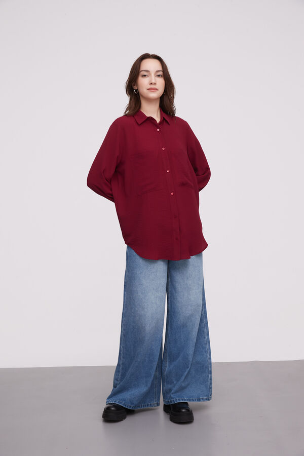 CAMISA MECHI BORDEAUX OSCURO image number null