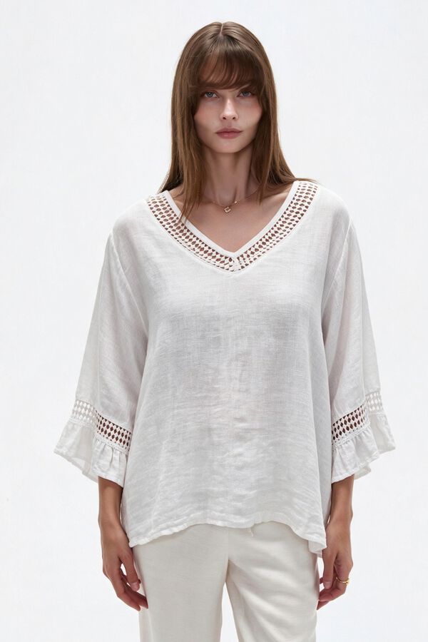 BLUSA SURNIA 70809 MARFIL  / OFF WHITE image number null