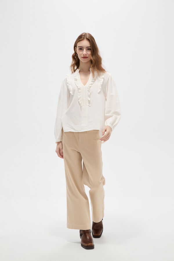 BLUSA PAVEN MARFIL  / OFF WHITE image number null