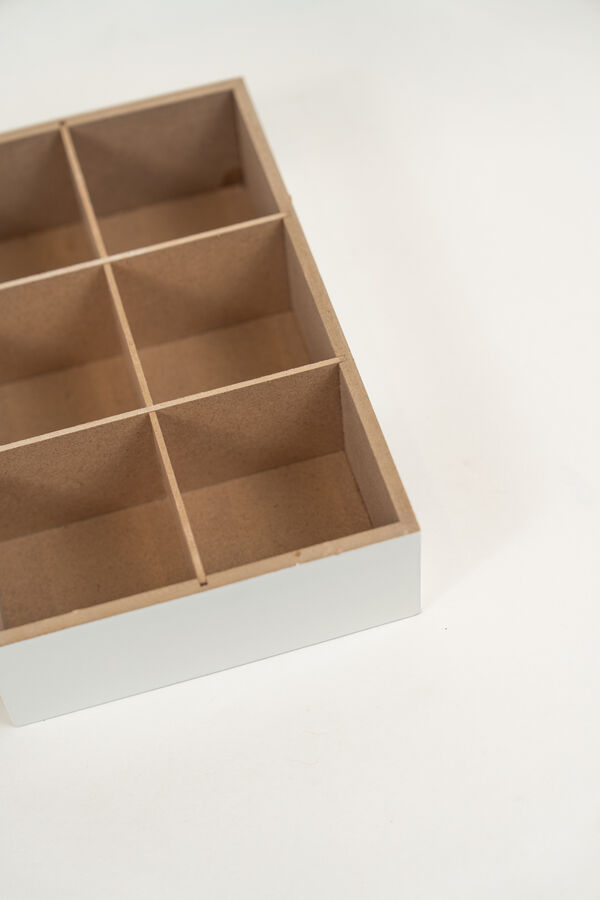 Caja para Té Aryel, 6 separaciones. BLANCO image number null