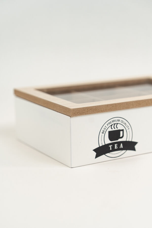 Caja para Té Aryel, 6 separaciones. BLANCO image number null