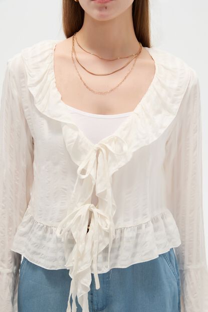 BLUSA VIREX MARFIL  / OFF WHITE image number null